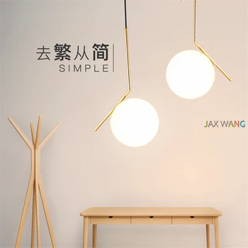 

Nordic minimalist fashion pendant lights living room bedroom bedside pendant lamp single-head glass ball hanging light fixtures