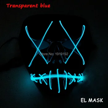 

Hot Sale 10 color Handmade wholesale EL wire mask Rave cheer glow party supplies mask with DC-3V Driver