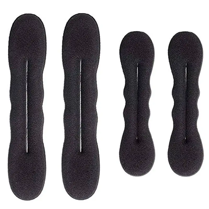 Заколка для пучка волос(2 маленькие, 2 большие) Губка из пены резинка для прически пучок Аксессуары для волос(черный