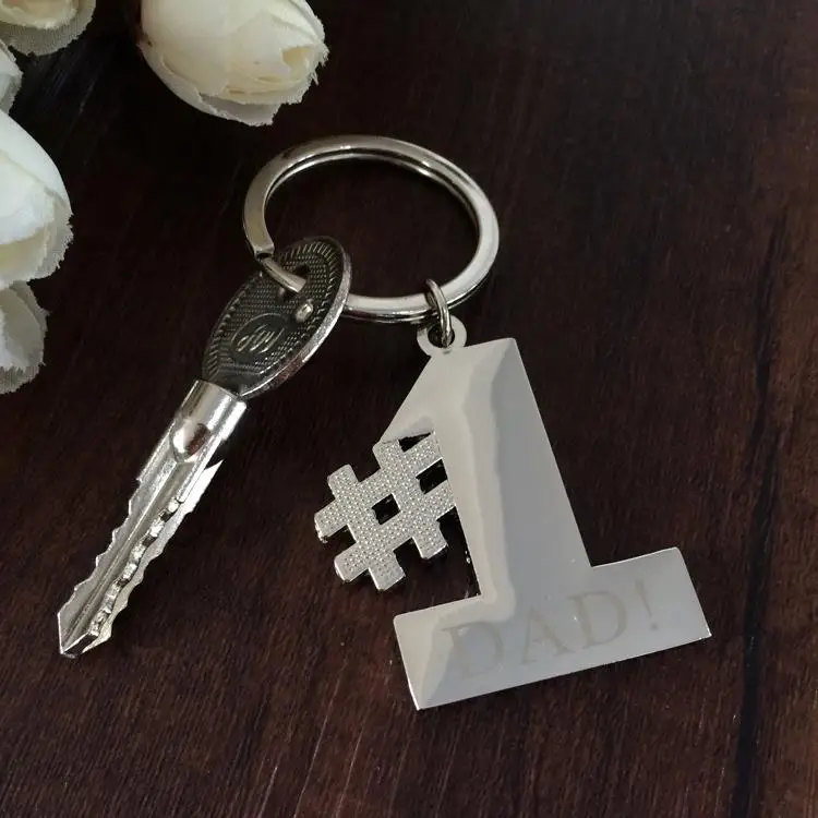 Personalized No.1 Shaped Keychain(Set of 4) wedding baby shower birthday gift present