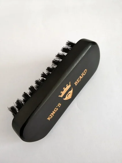 Высококачественная щетка для мужчин, щетка для бритья кабана 4,7*1,8 дюйма, натуральная древесина, черная щетка для бороды, индивидуальный логотип