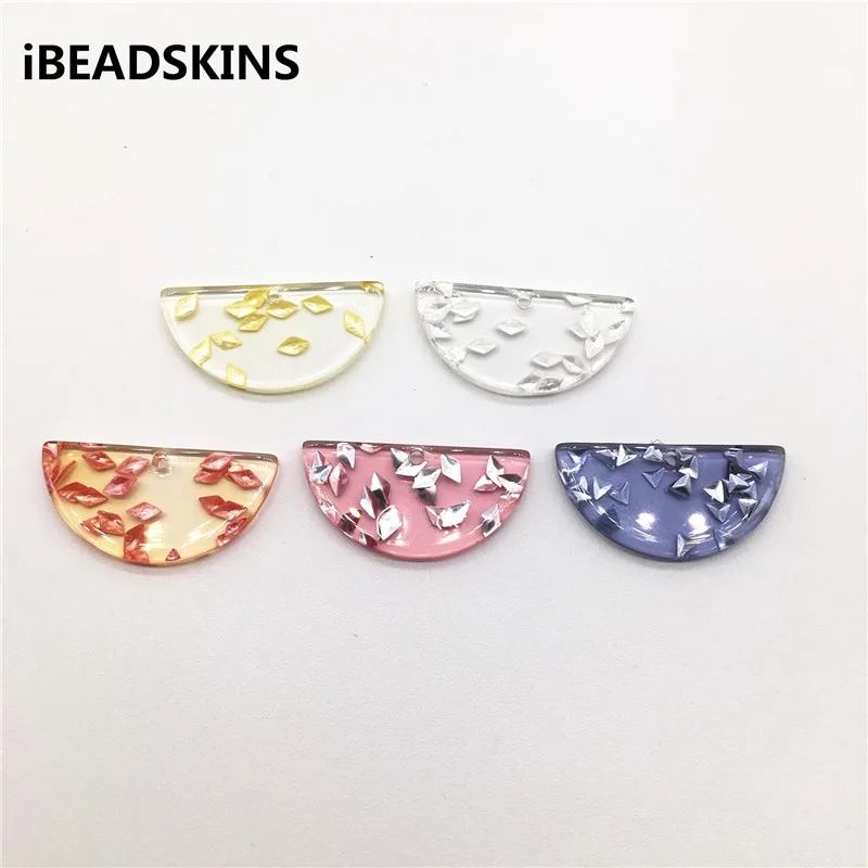 

New arrival! 30x15mm 100pcs/lot clear acrylic semicircle-shape charms for stud earrings/earrings accessories/Earring parts DIY
