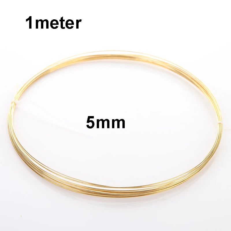 5 метров 2 1 метр латунный провод H62 провод латунный бар 1 мм-5 мм медный провод круглый провод латунный провод резка - Цвет: 5mm x 1meter