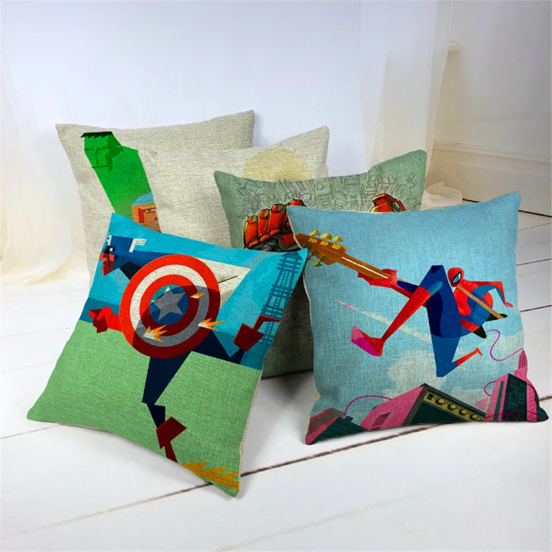 

Cartoon Style Fashion Decorative Cushions Marvel Heroes 3D Printed Throw Pillows Car Home Decor Cushion Decor Cojines