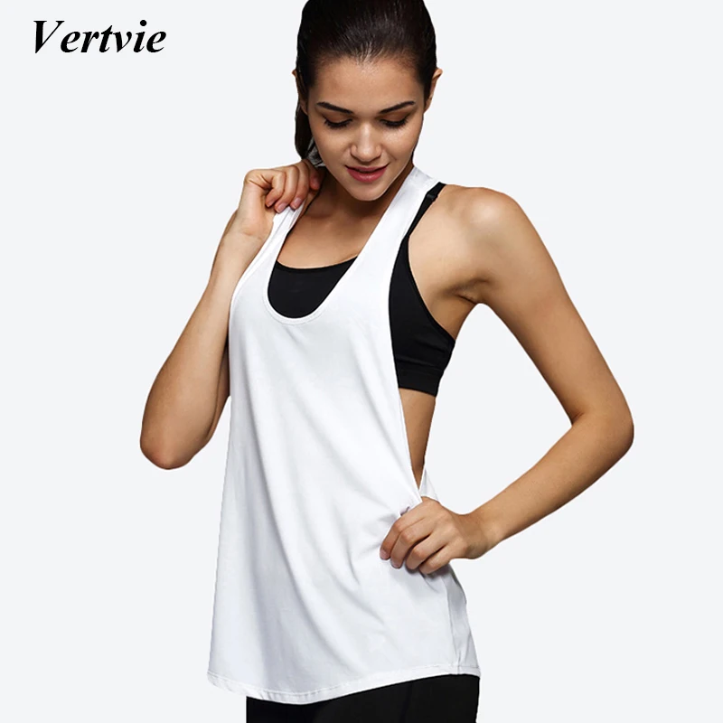 Vertvie 2018 Yoga Crop Top Women Sleeveless Backless Running Sports T Shirts Quick Dry Jogging Gym Fitness Tank Top Sportwear