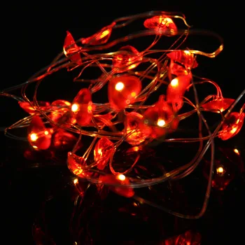 

Love shape 5 meters 50 lamp battery box copper string lights Christmas party decoration silver string lights LED