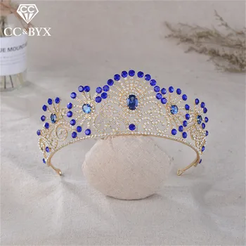 

CC wedding jewelry hairbands tiaras and crowns luxury cubic zircon engagement hair accessories for bride pageant fine gift HG971