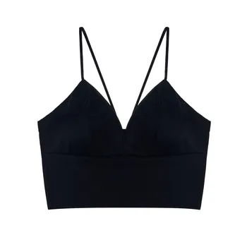 

Women Crochet Crop Top V Neck Sexy Lace Bralette Vest Gorgeous Halter Top Sleeveless Shirts 2018 Summer Tops for Women