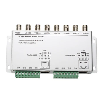 

MOOL 8 Channel Passive Video CCTV Transmitter Balun BNC Female RJ45 Cat5 UTP