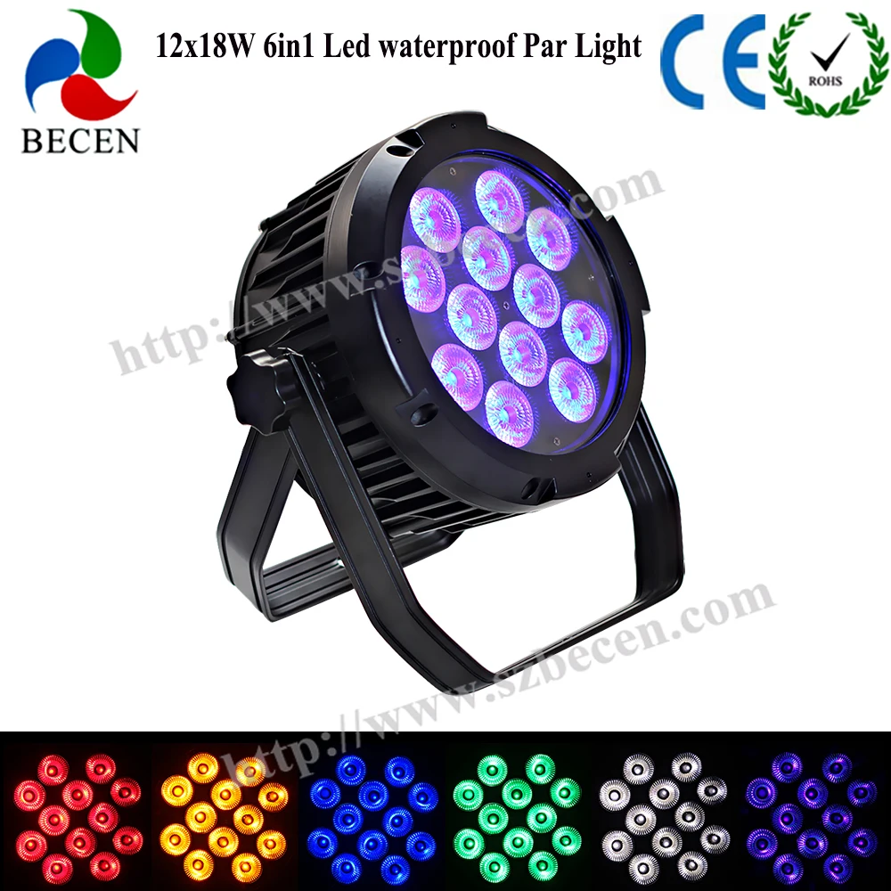 12x18W RGBW + UV Led Par свет Водонепроницаемый IP65 этап 6IN1 Открытый 64 DMX512|uv led par|outdoor parled par |