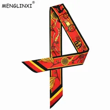 Новейший дизайн модный шарф на цепочке с принтом лошади шелковый шарф для Женский платок на голову роскошный бренд маленькая сумка для галстука ленты шарфы