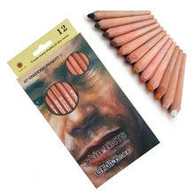 Lápis pastel macios profissionais de madeira, lápis colorido com 12 peças