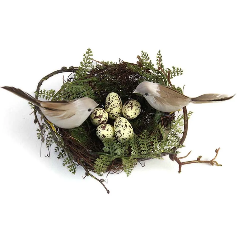 

Simulation Bird Nest False Bird Nest Decoration Props Big Round Bird Nest Set Garden Decoration