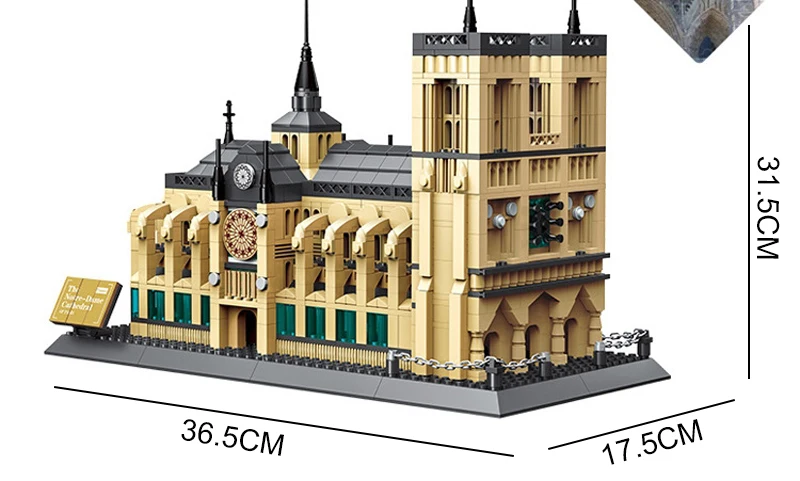 5210 архитектура Нотр Дам собор Парижа здания Конструкторы классический модель ориентира кирпичи игрушечные лошадки для детей Прямая поставка