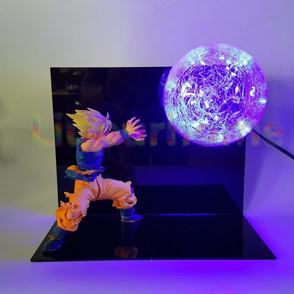 Dragon Ball Z Son Goku Luminaria Night Light Blue Led Bulb Table Lamp