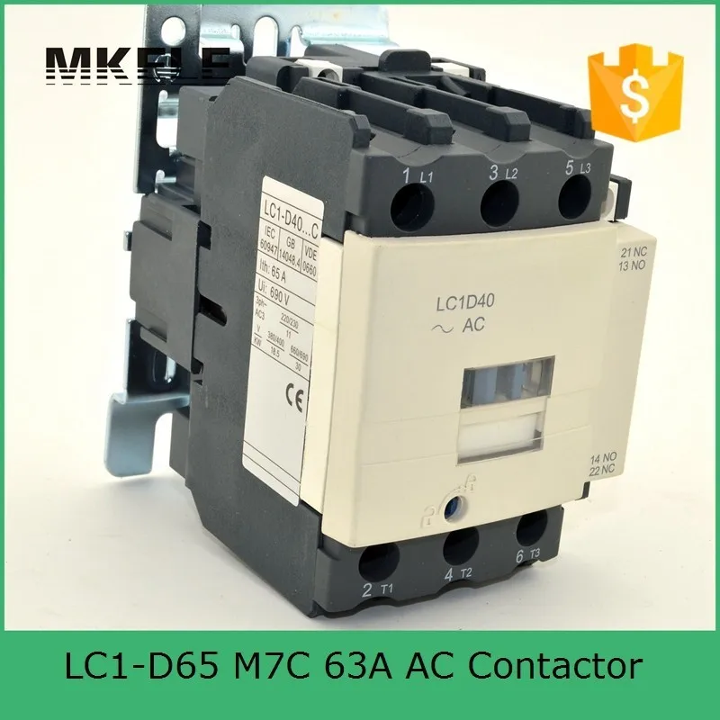 

LC1-D65 M7C 63A ac contactor ac motor control contactor electrical magnetic contactor 220V coil voltage three phase 3P+NO+NC