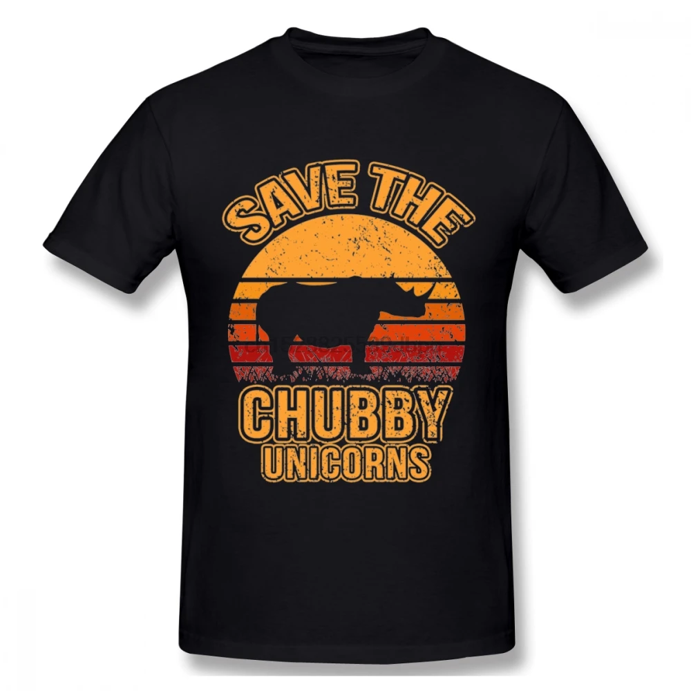 

Unisex Save The Chubby Unicorns Rhinos Rhinocerus T Shirt Fashionable Streetwear Organic Cotton Big Size Tee Shirt