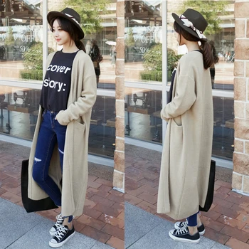 

Real Spandex Polyethersulfone Casual Women Sweaters And Poncho 2018 Spring New Sweater Long Cashmere Cardigan Was Coat