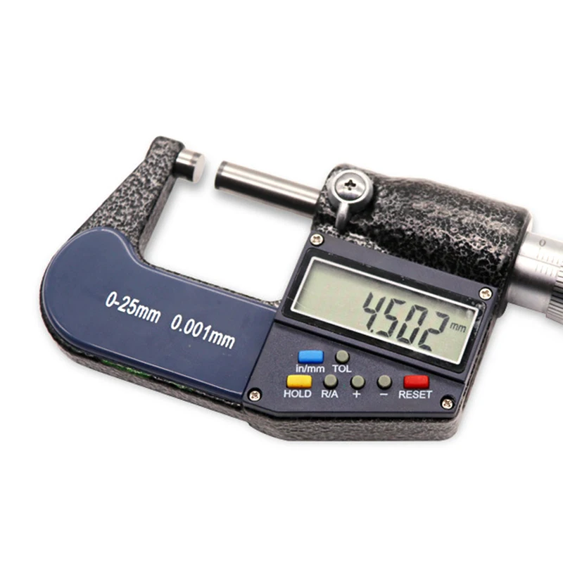 

0.001 mm 7-Buttons electronic outside micrometer 0-25mm with Extra Large LCD Screen digital gauge measuring tool With Retail Box