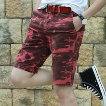 Шорты-карго Для мужчин камуфляж Лето Хлопок Повседневное Короткие Тонкий шорты мужские бермуды Masculina