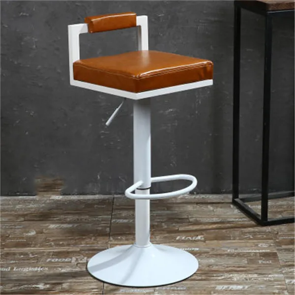 10 цветов, современный поворотный барный стул, регулируемый по высоте, барный стул с подставкой для ног, пневматический журнальный столик, обеденный стул для паба, барный стул - Цвет: Khaki WhiteBase