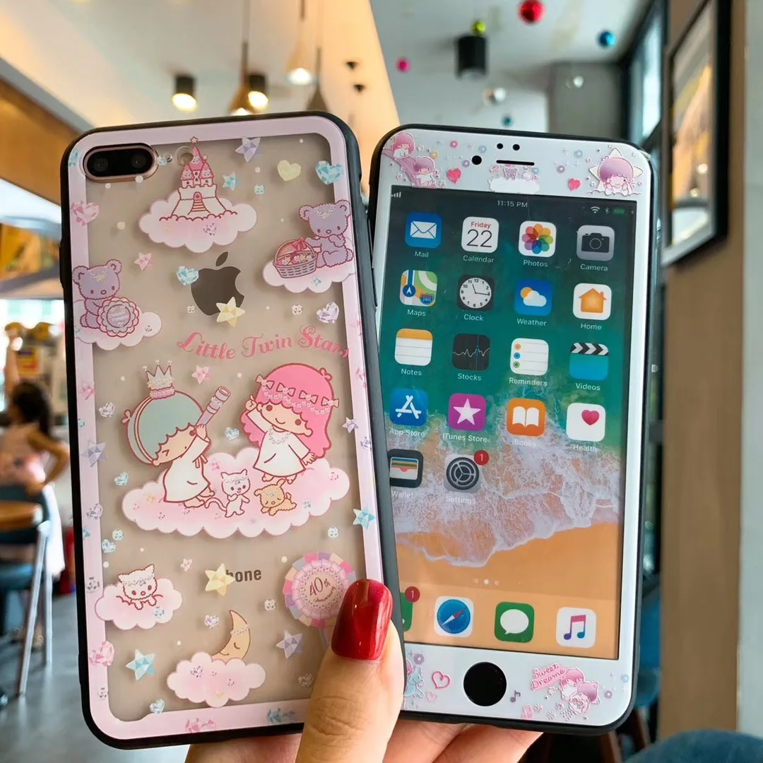 Marie Cat Чехол из закаленного стекла для телефона для iPhone 6S 6 7 8 Plus XS Max XR XS X защита экрана 9H защитное стекло