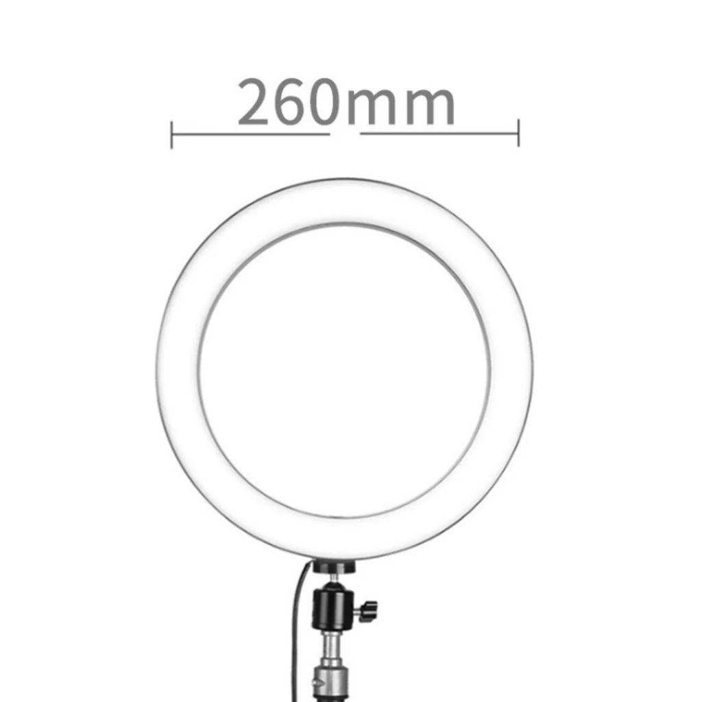 16/26cm Photography LED Selfie Ring Light three-speed Stepless Lighting Dimmable With Cradle Head For Makeup Video Live Studio