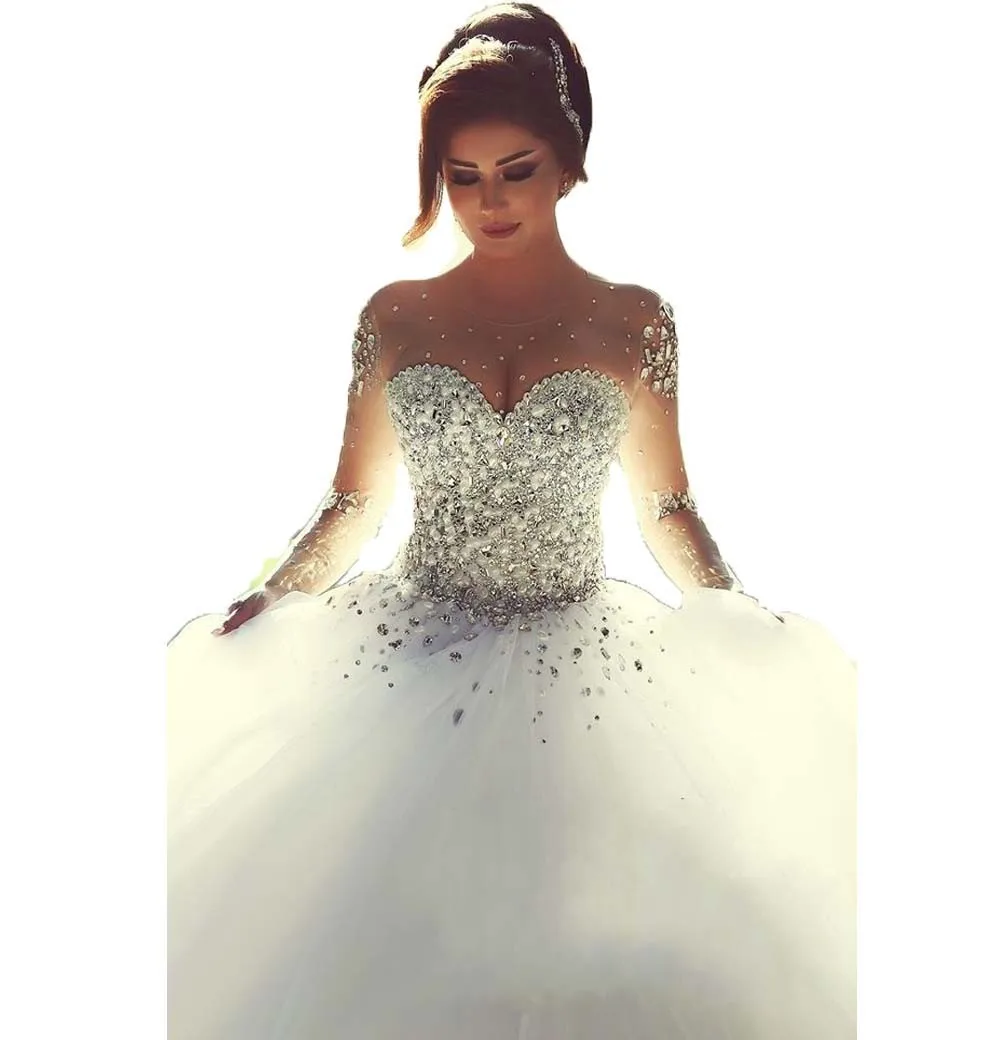 2016-Monalisa-Women-Wedding-Dresses-Long-Sleeves-Ball-Gown-Crystal-Beading-Floor-Length-Vestidos-De-Novia (2)