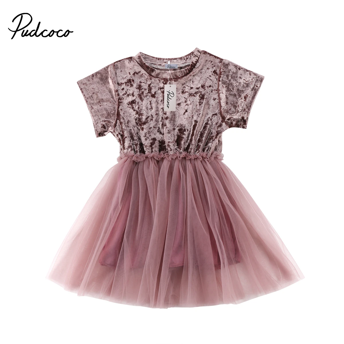 

2018 Brand New Toddler Infant Child Kid Baby Girls Summer Velvet Party Pageant Tutu Lace Tulle Dress Retro Chiffon Clothes 6M-5T