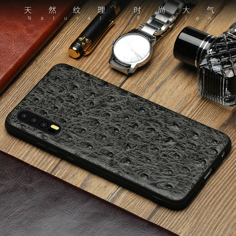 

Genuine leather Phone Case For Huawei P20 Pro case Ostrich Texture Back cover For Mate 9 10 P10 Nova 2 2s Plus Honor 9 V9 Case