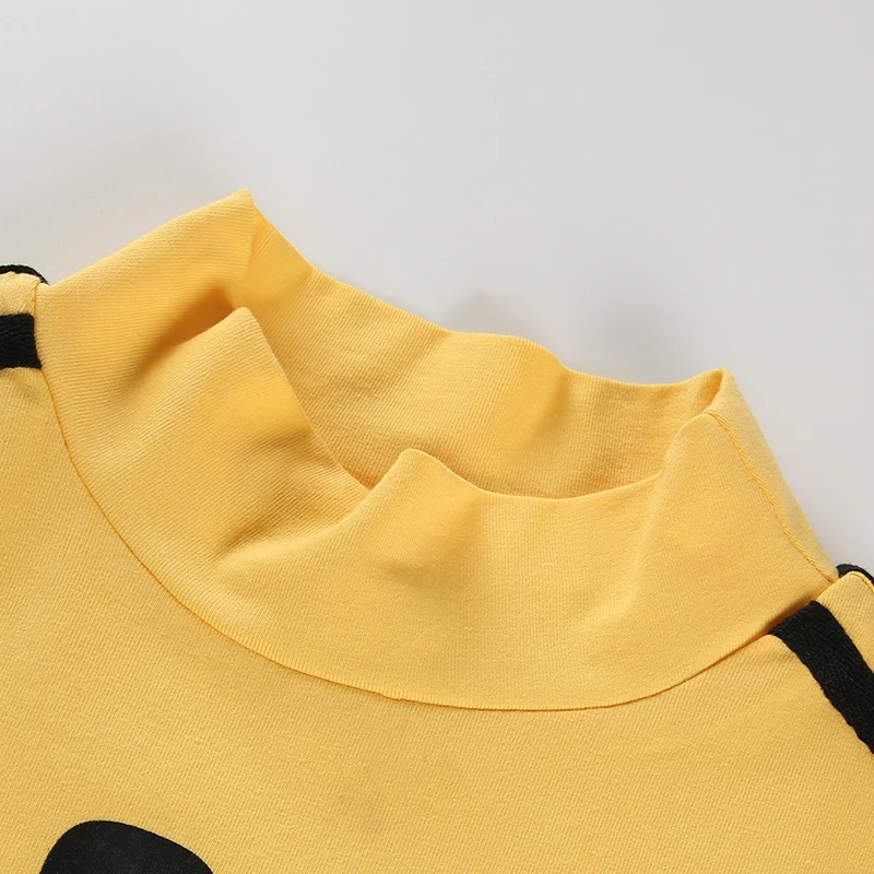 8Sweetown Harajuku Crop Top Long Sleeve Turtleneck T Shirt Korean Style Women Autumn Winter Printed Girl Power Kawaii Tshirt