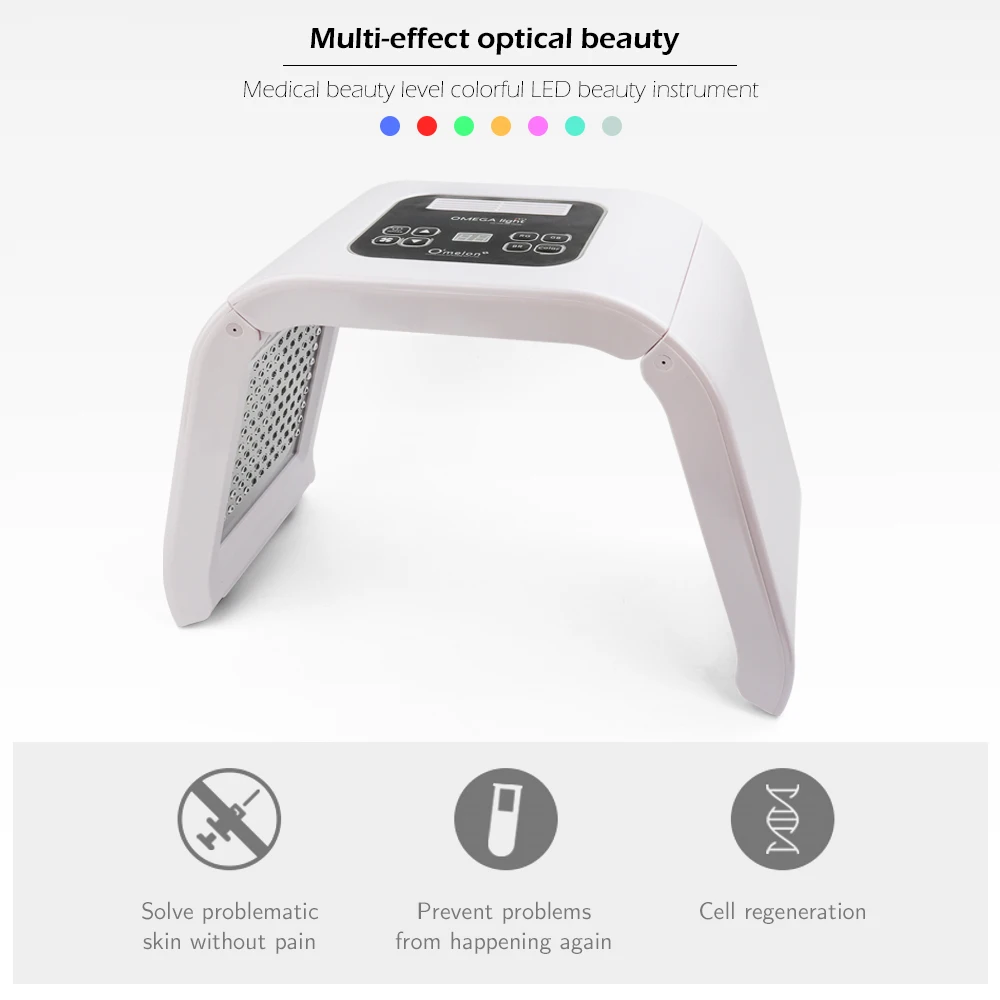 7 Colors Led Facial Mask Photon PDT Light Therapy Skin Rejuvenation Device Spa Acne Remover Anti-Wr - 4000085531031