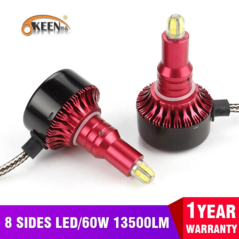 

OKEEN 3D 8side H7 LED Headlight Bulbs 13500LM CSP H4 Mini Led Lamp For Car 60W White 9005 9006 H8 H3 H13 H11 H1 Led HeadLamp 12V