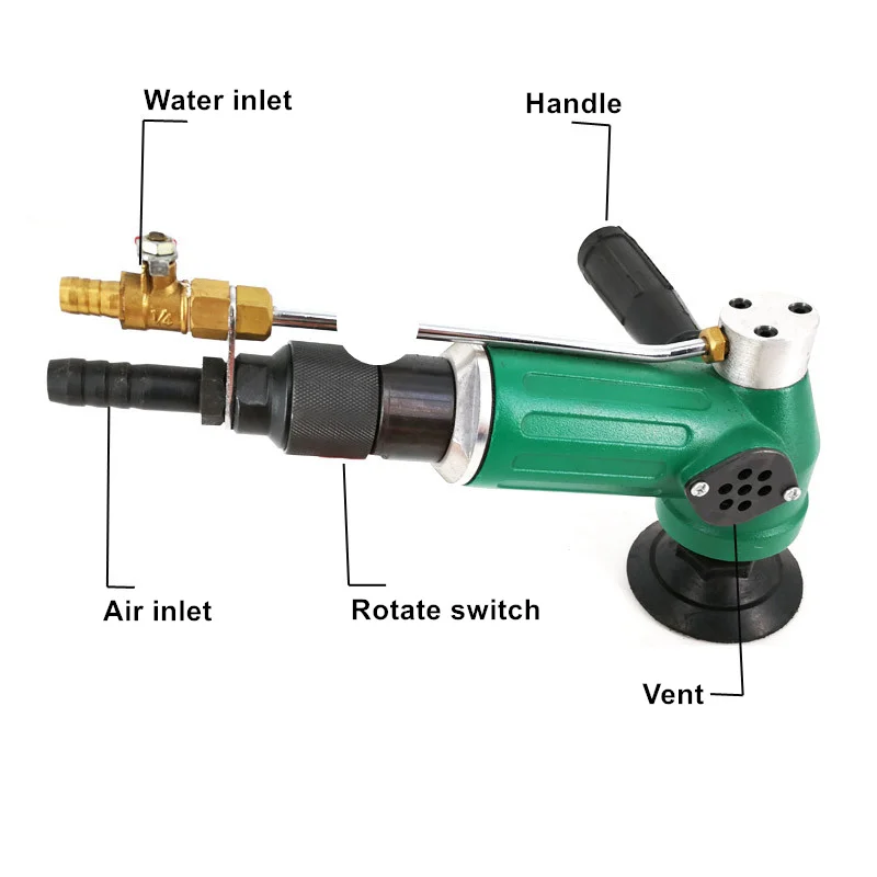 100 градусов впрыска воды тип пневматическая полировальная машинка водяной пневматический полировщик шлифовальный станок Полировальный Инструмент для камня мрамора