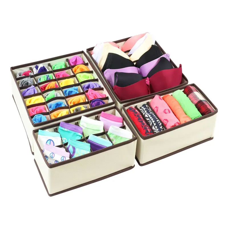 

Foldable Drawer Closets Organizers Boxes For Underwear Bra Home Storage Non-woven Scarfs Socks Bra Organizer Storage Box