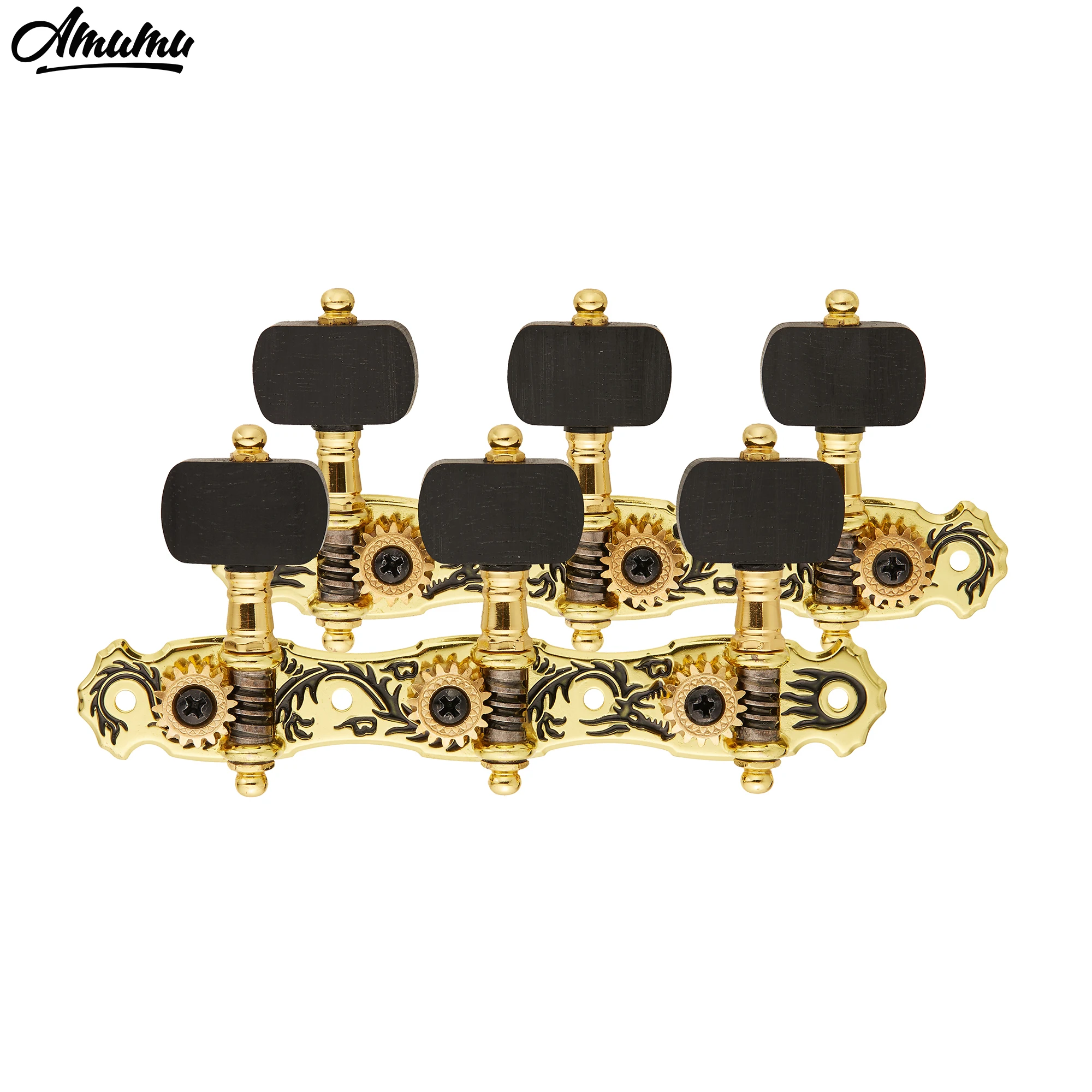 Gold Plated Black Dragon Guitar Machine Heads Classical Guitar Tuning