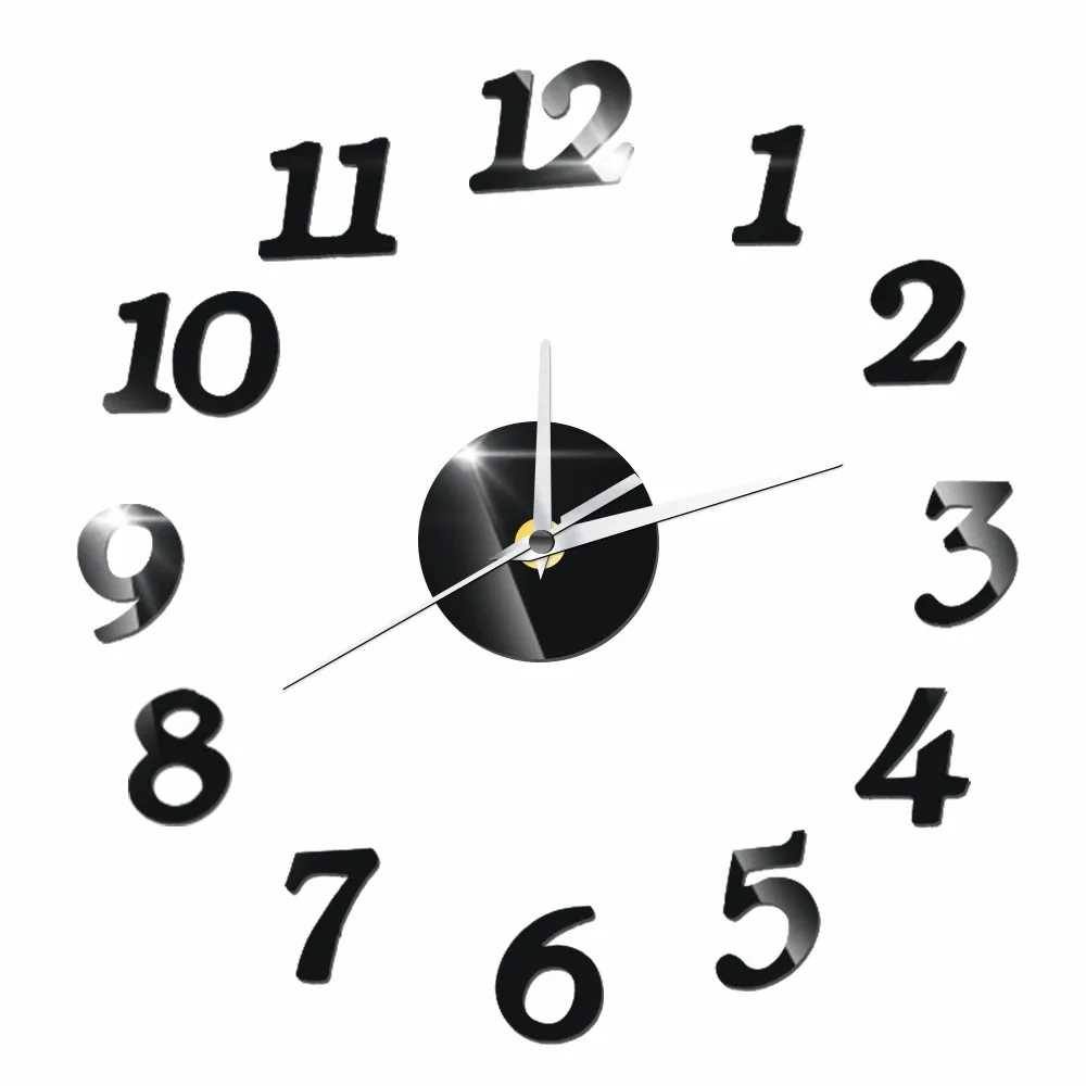 

Creative Arabic Numbers 3D DIY Acrylic Wall Clock Digital Clocks for Living Room Home Decor Removable Wall Sticker Decals
