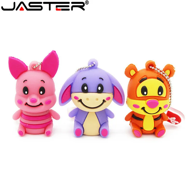 JASTER милый Медвежонок Винни флеш-накопитель Tigger Donkey usb флеш-накопитель животные флешки 4 ГБ 8 ГБ 16 ГБ 32 ГБ 64 Гб мультяшная карта памяти