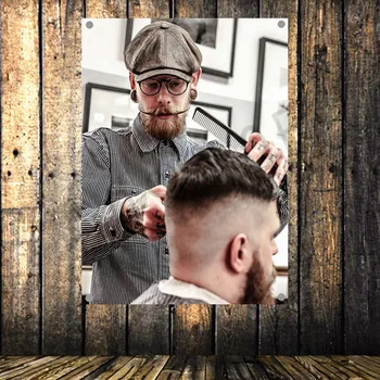 

Vintage Barber Shop Poster Senior Art Waterproof Cloth Painting Large Flag Banner Tapestry Wall Stickers Mural Wall Decoration