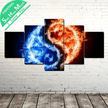 

5 Piece Tai Chi Modern Artwork Wall Art Canvas Poster and Print Canvas Painting Decorative Picture Home Decor for Living Room