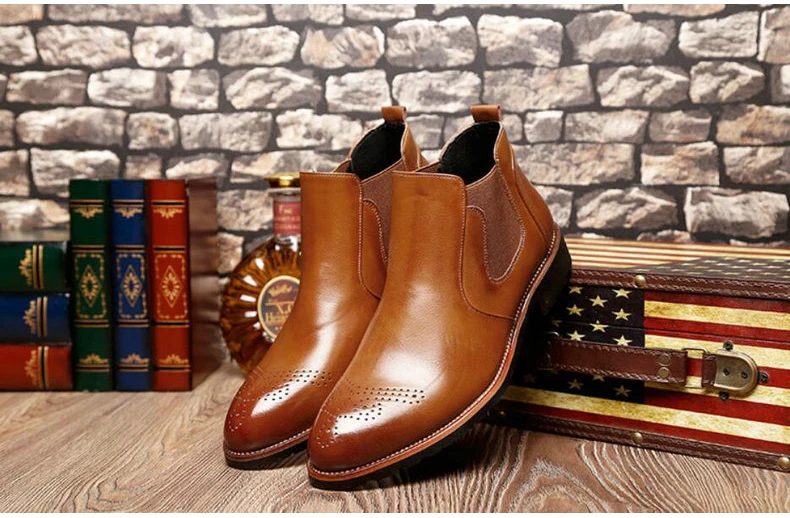 Men's Boots' Casual Round Toe Ankle Chelsea Boots Men Leather Men Winter Shoes hot 2018 Winter Shoes Mens Warmful Snow Boot Mens (17)