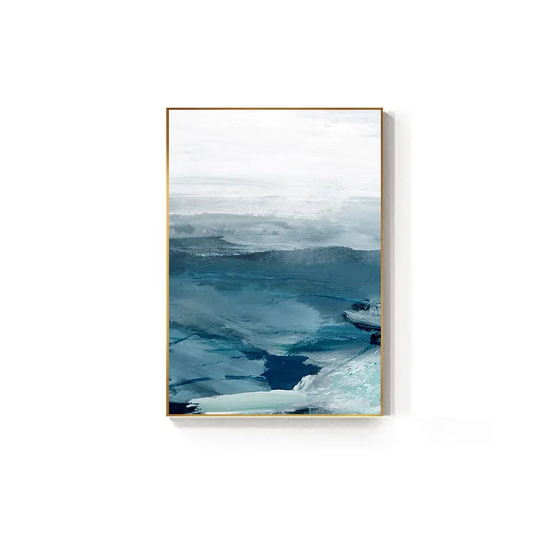 Абстрактные удивительные синие морские облака холст живопись Современная Скандинавская постер и печать художественная Настенная картина для гостиной спальни Мода - Цвет: Blue sea clouds A