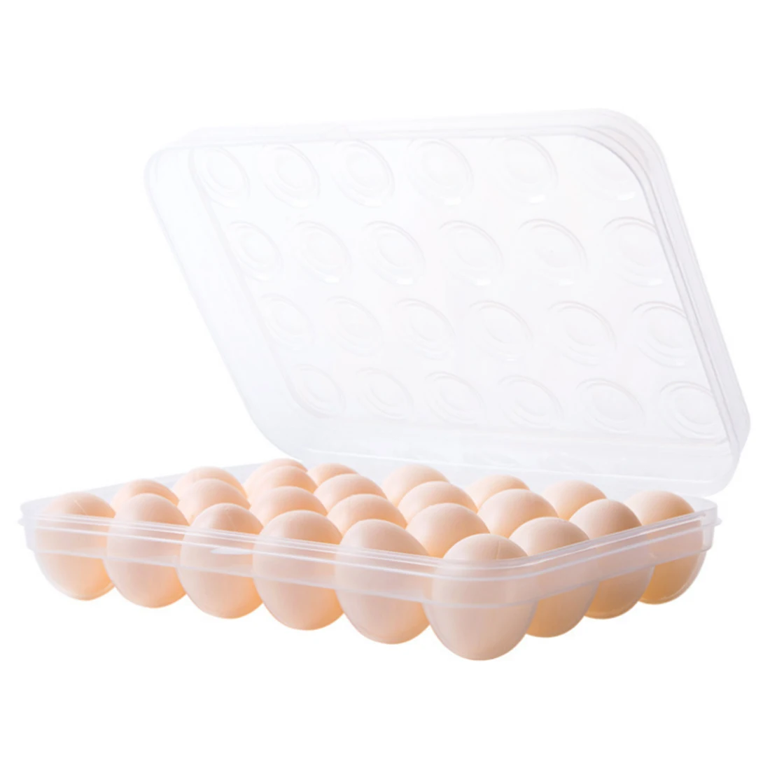 

Egg Storage Box 24 Cells Dustproof Eggs Organizer Kitchen Eggs Notched Storage Box with Cover Drawer Organizer