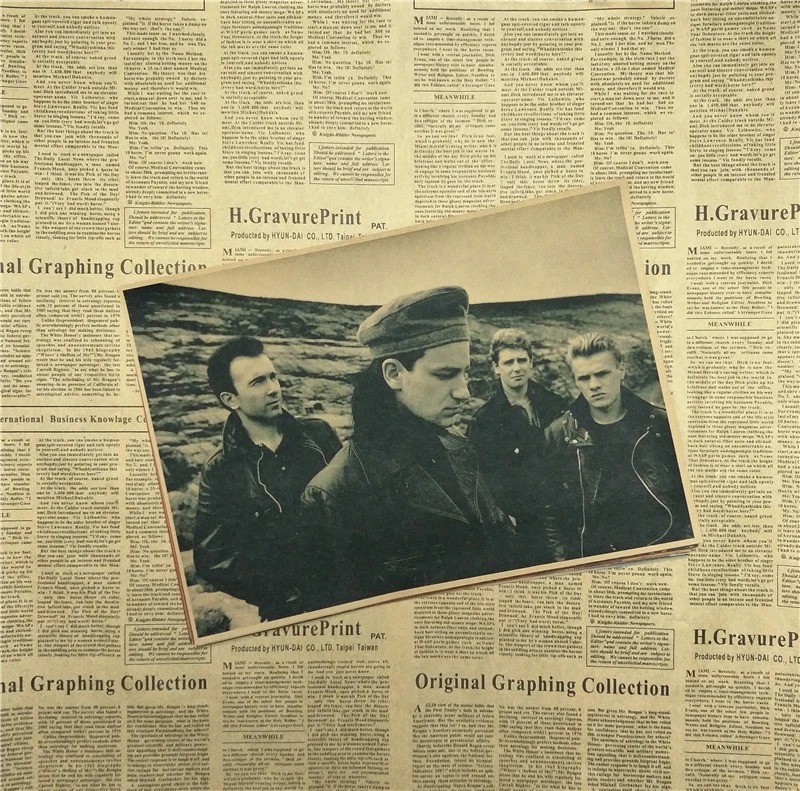Винтажный постер U2 в стиле ретро британский ирландский крафт плакат для кафе