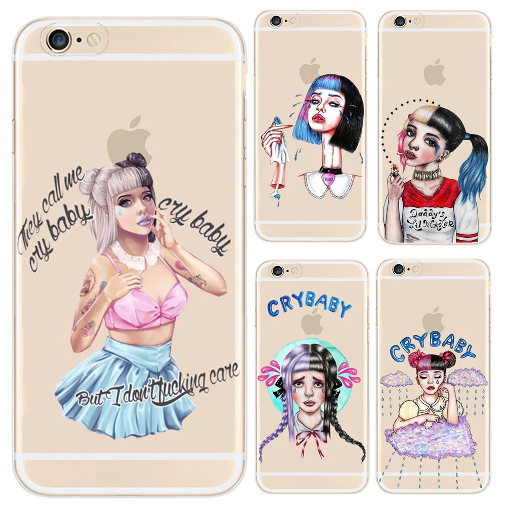 

Melanie Martinez Cry Baby Phone Case For iPhone 6 6S 7 8 Plus X 5 5S SE Transparent Plastic Protective Back Cover Cases Coque