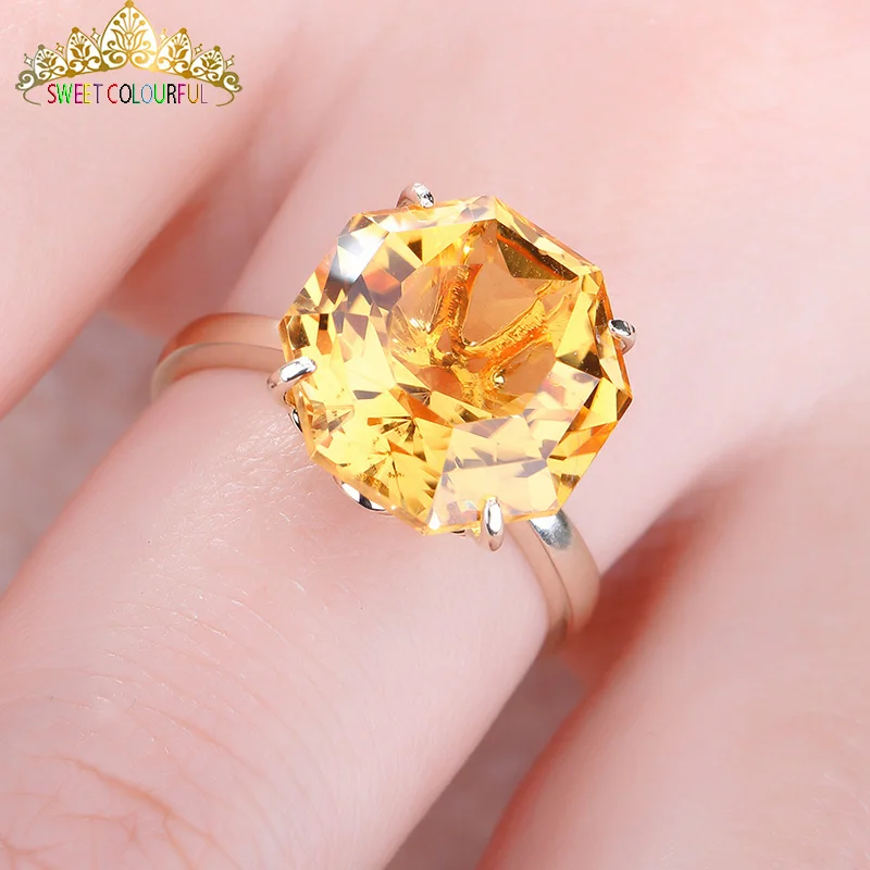 18 K золото 6Ct кольцо с натуральным топазом с национальными сертификат C-007