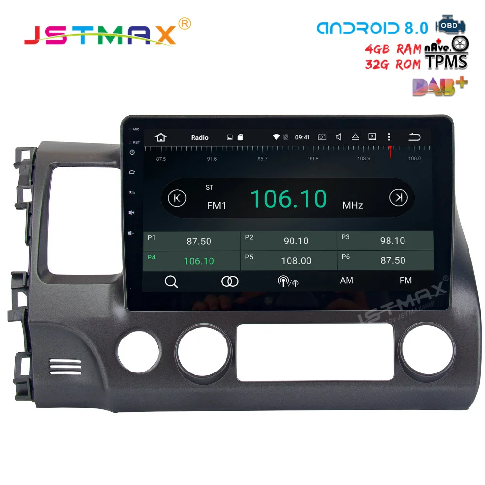 Best JSTMAX 10.2" Android 8.0 car dvd for Honda Civic 2006-2011 Auto Radio GPS navi Octa Core 4GB 32GB Multimedia headunit (NO dvd) 1