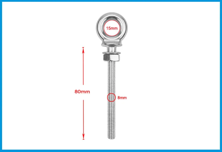 2X BSET MATEL M6 M8 M10 морской класс 316 нержавеющая сталь удлиненные подъемные болты подъемные Болты Винты кольцевая петля отверстие для каната