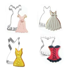 4 шт./лот дешевый Женская обувь юбка мини-юбка платье печенья Кухня испечь Нержавеющая сталь металла печенья помадные формы