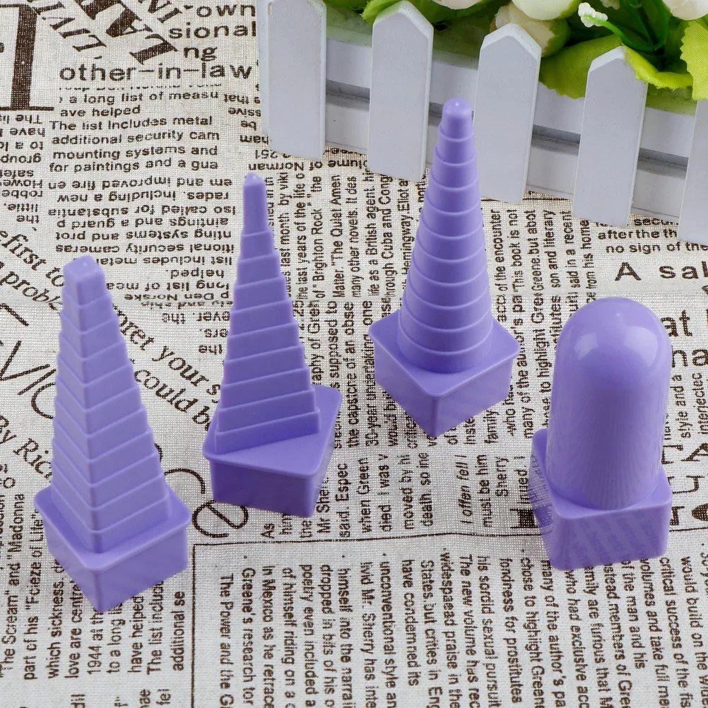 

4pcs/set Paper Craft Square Triangl Circle and Interchangeable Handle Quilling Creation Border DIY Fondant Buddy Bobbin Tower